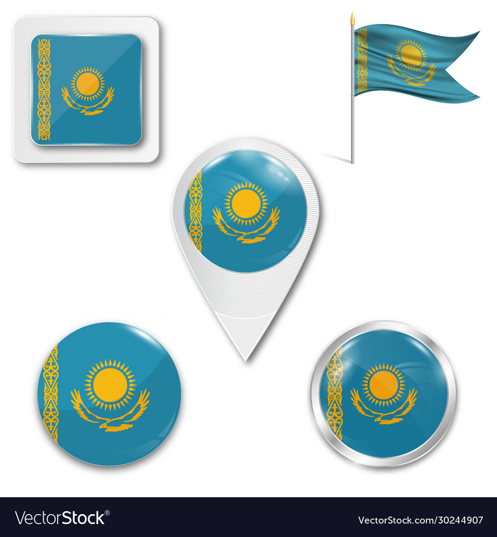 Kazakhstan flag Royalty Free Vector Image - VectorStock