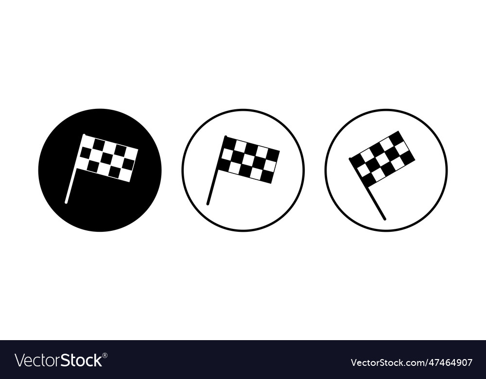 Racing flag icon set race flag iconcheckered Vector Image