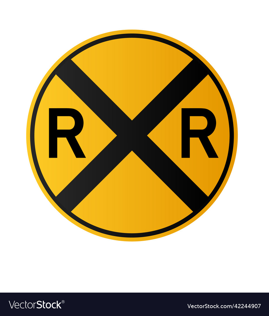 Railroad approach road sign used in the usa Vector Image