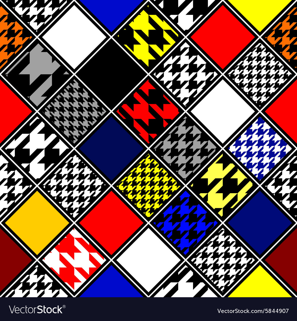 Retro hounds-tooths diagonal pattern