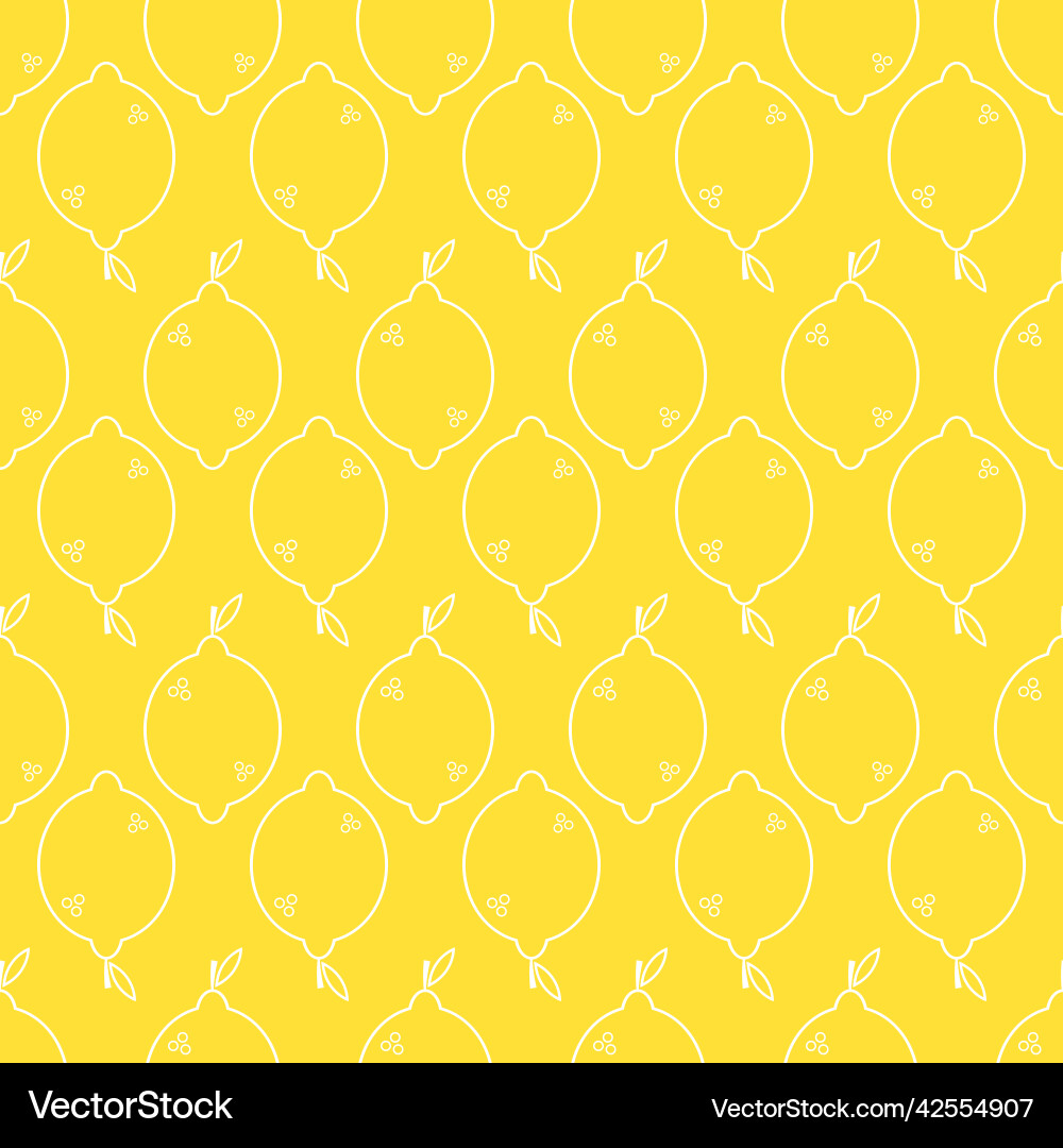 Seamless pattern with lemon white flat icon Vector Image