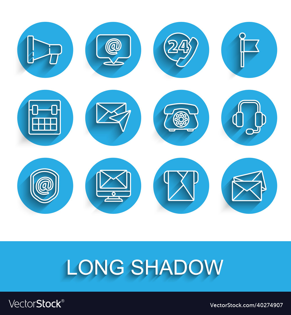 Set line shield with mail and e-mail monitor vector image Set line shield with mail and e-mail monitor