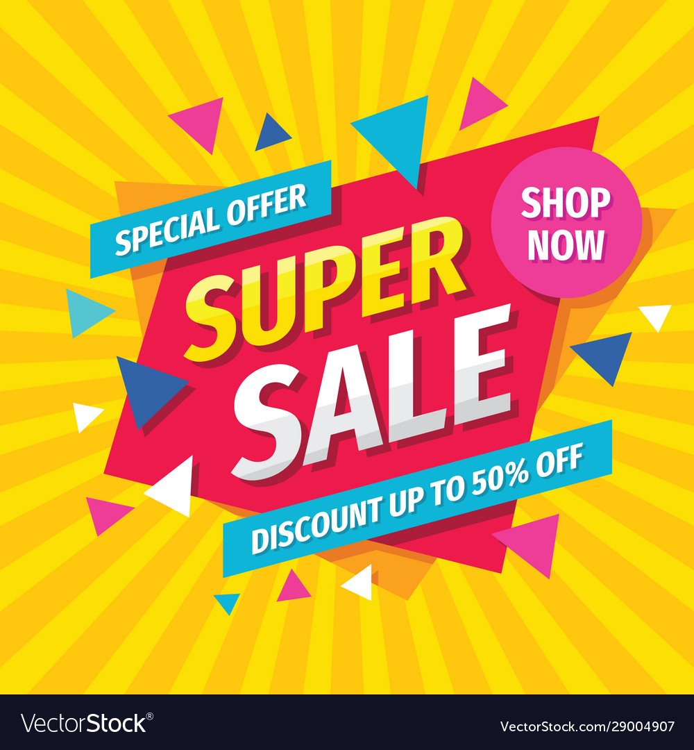 Super sale concept banner template design discoun Vector Image