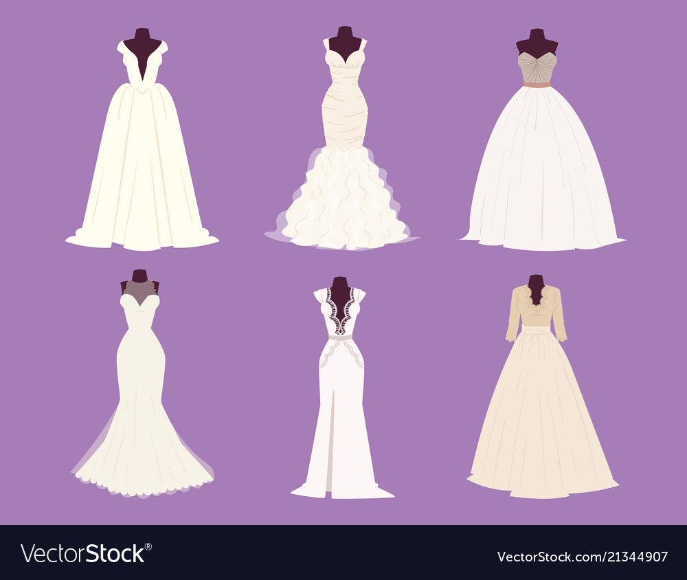 Wedding bride dress elegance style celebration Vector Image