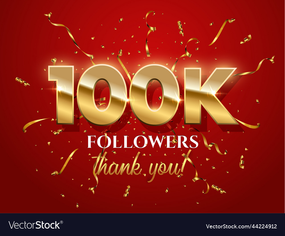 100000 followers celebration banner