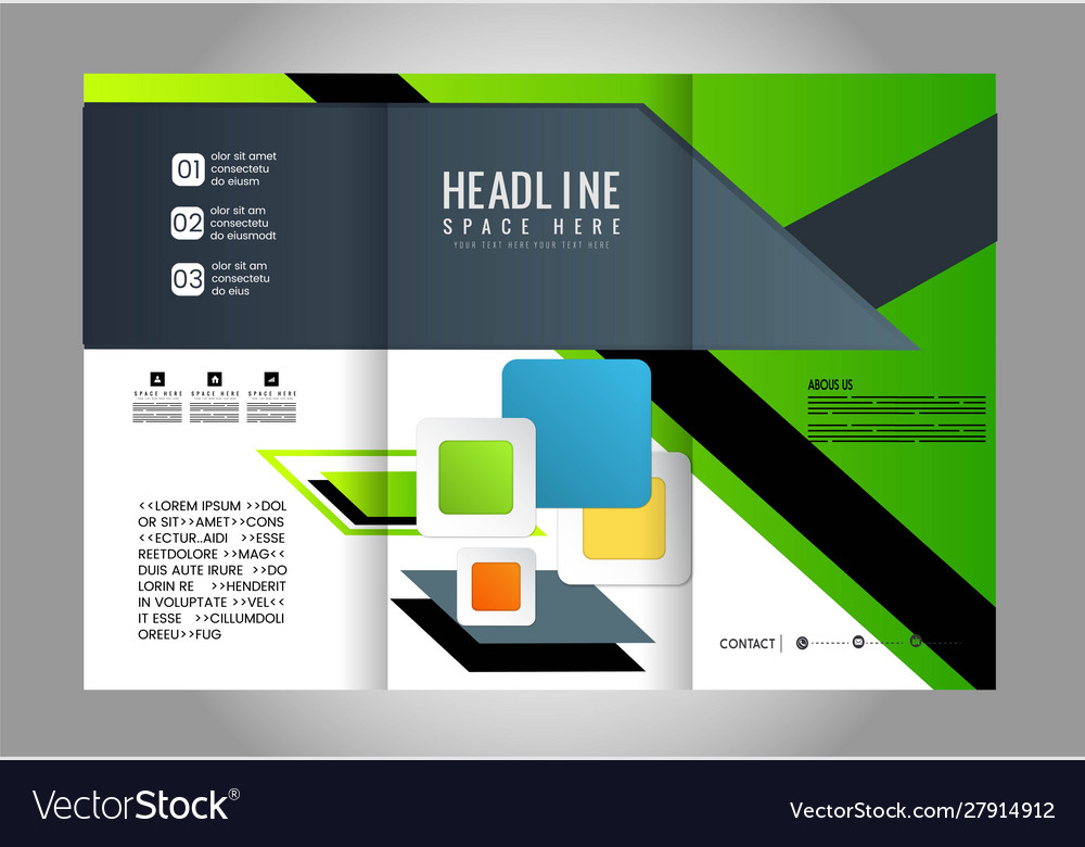 Brochure design template colored stripes