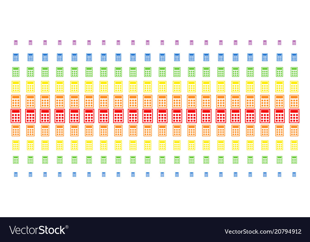 Calculator shape halftone spectral array vector image Calculator shape halftone spectral array