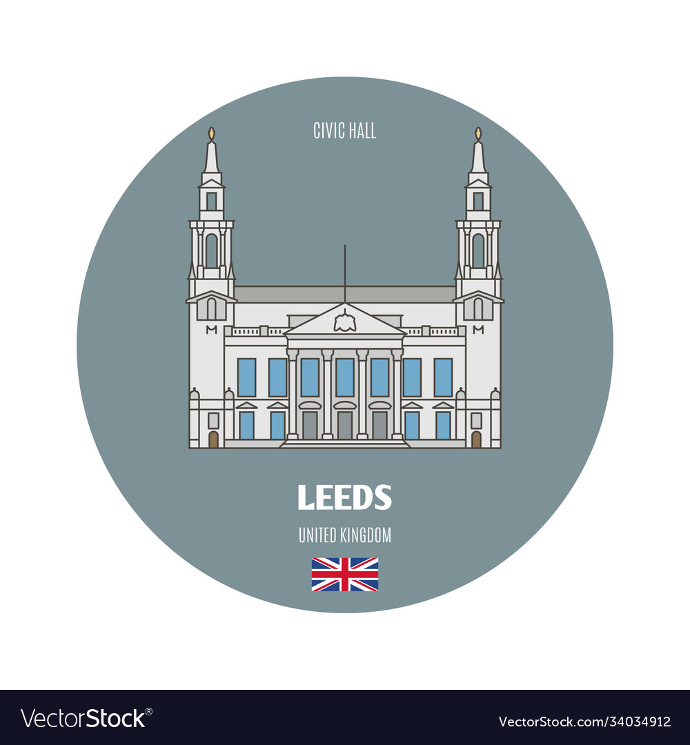 Civic hall in leeds uk Royalty Free Vector Image