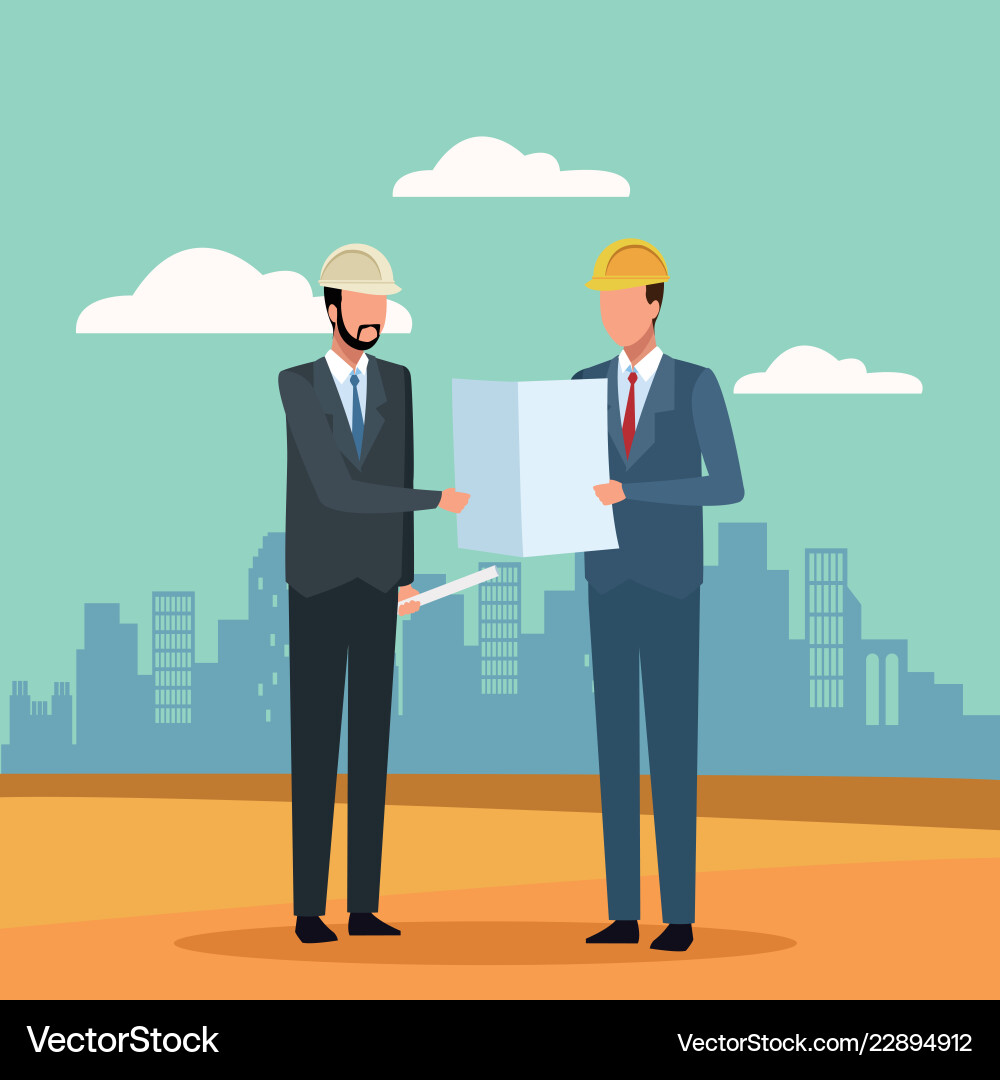 Construction engineer and architec avatar Vector Image