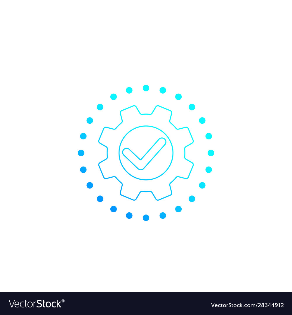 Execution icon with cogwheel vector image Execution icon with cogwheel