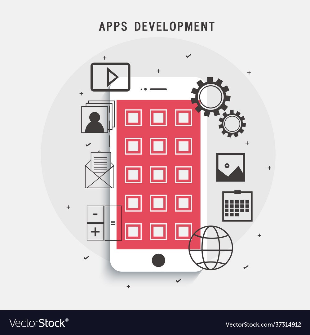Flat for mobile app development vector image Flat for mobile app development