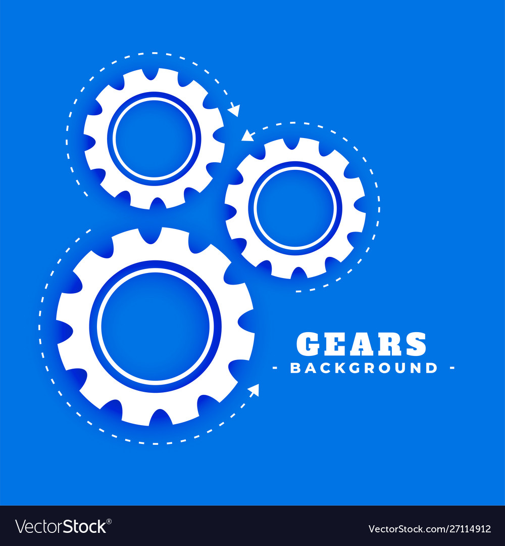Gears background with rotating arrow direction