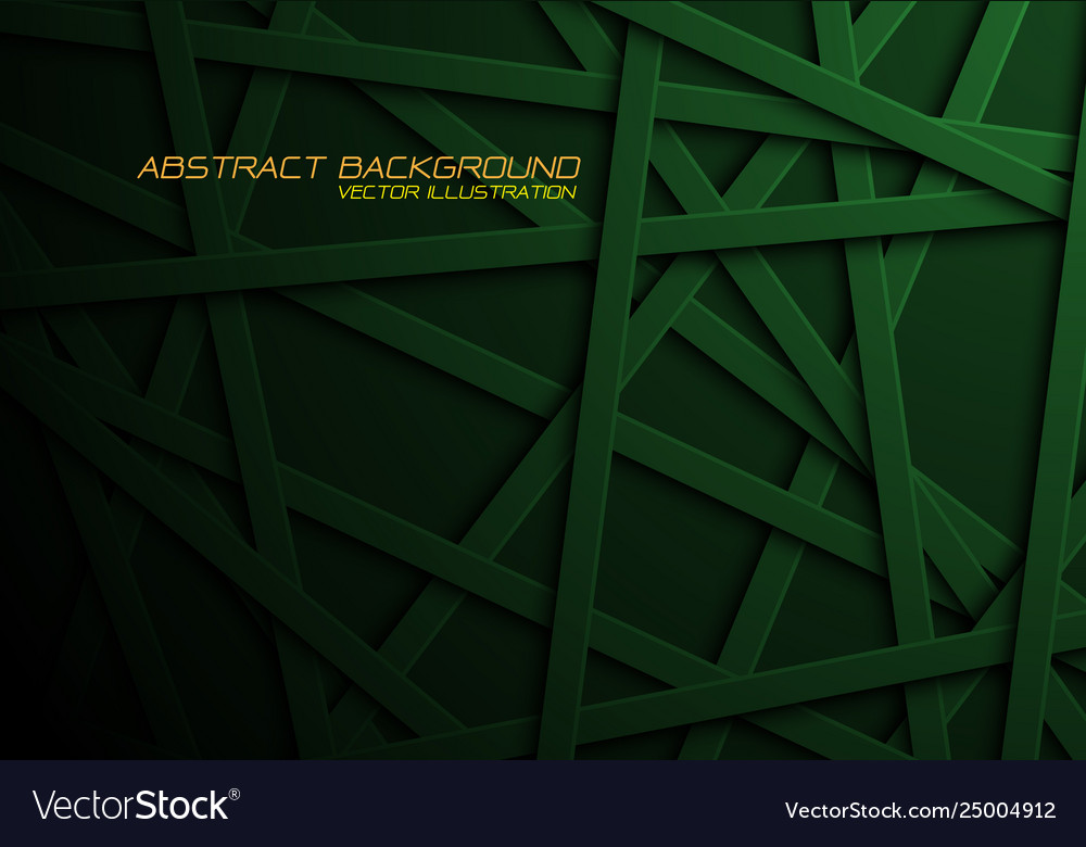 Green line cross pattern overlap in black vector image Green line cross pattern overlap in black