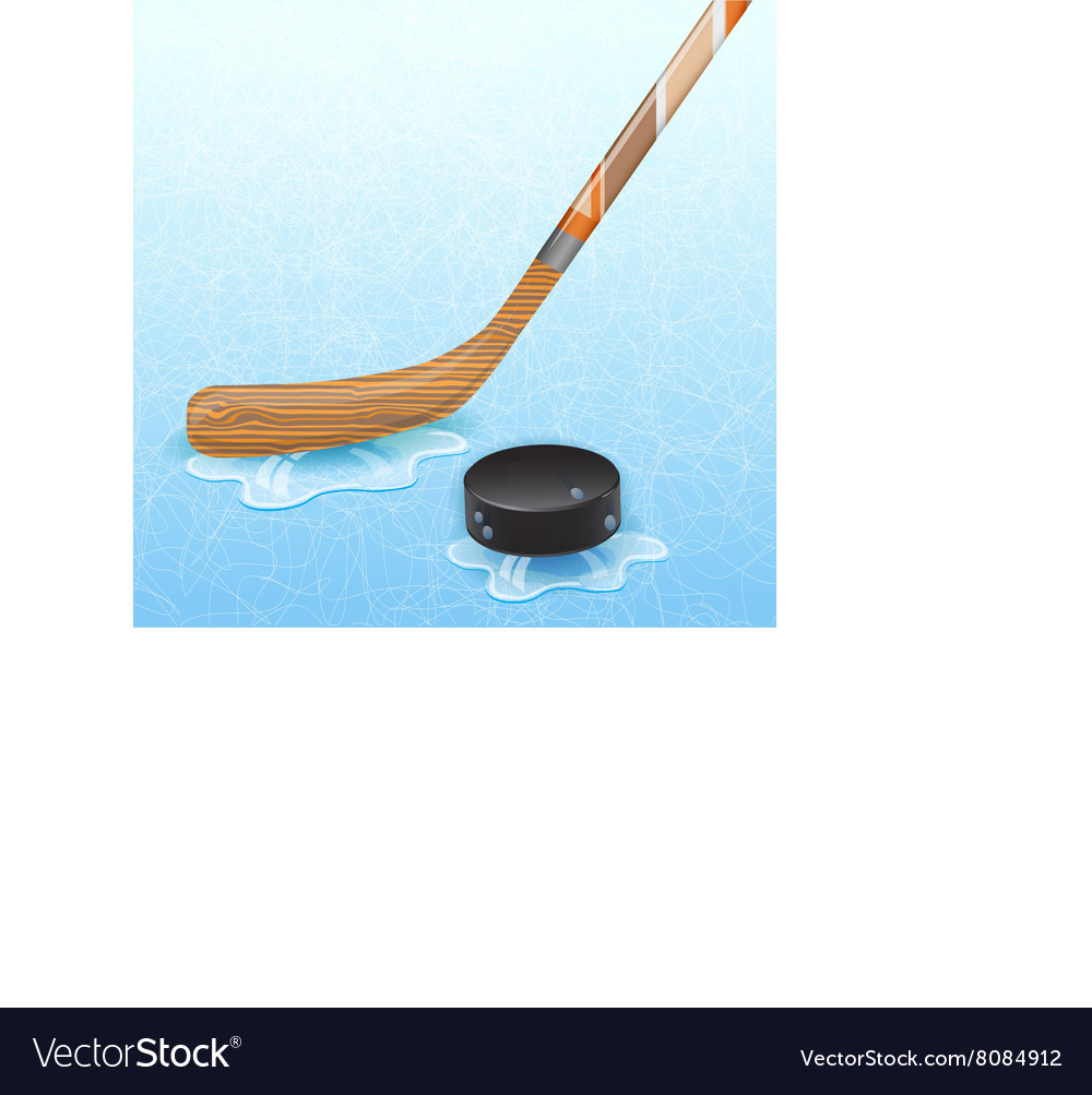 Hockey stick and puck Royalty Free Vector Image