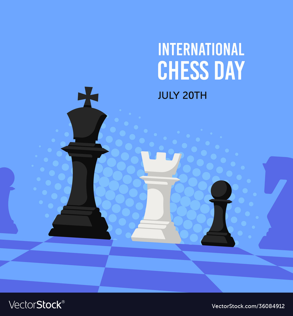 Premium Vector  World chess day flyer