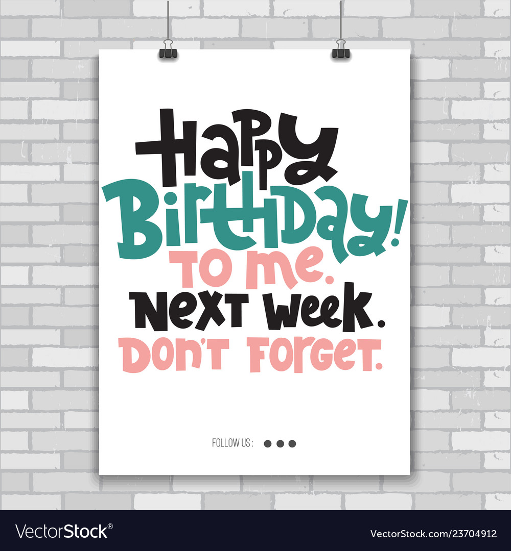 Irreverent Birthday Poster With Hand Drawn Vector Image