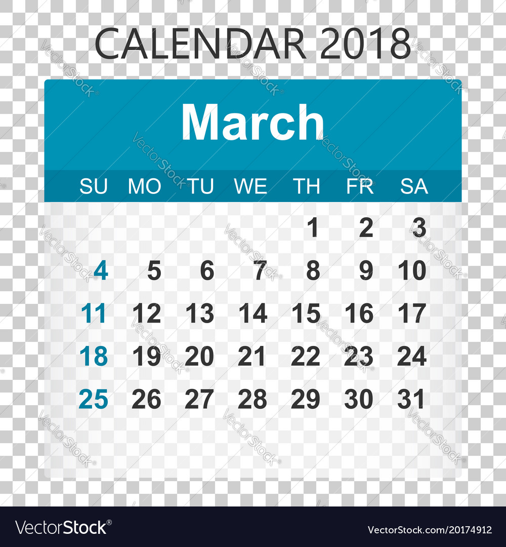 März 2018 Kalender Aufkleber Design