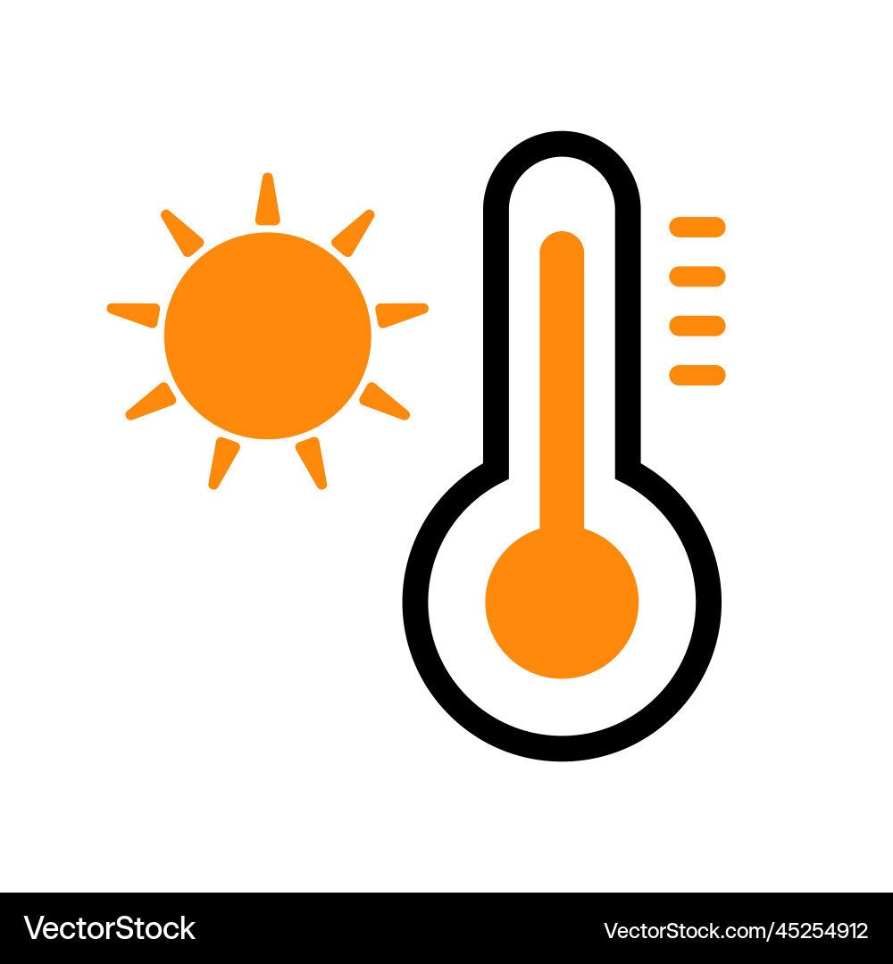 Midsummer thermometer icon or high temperature Vector Image