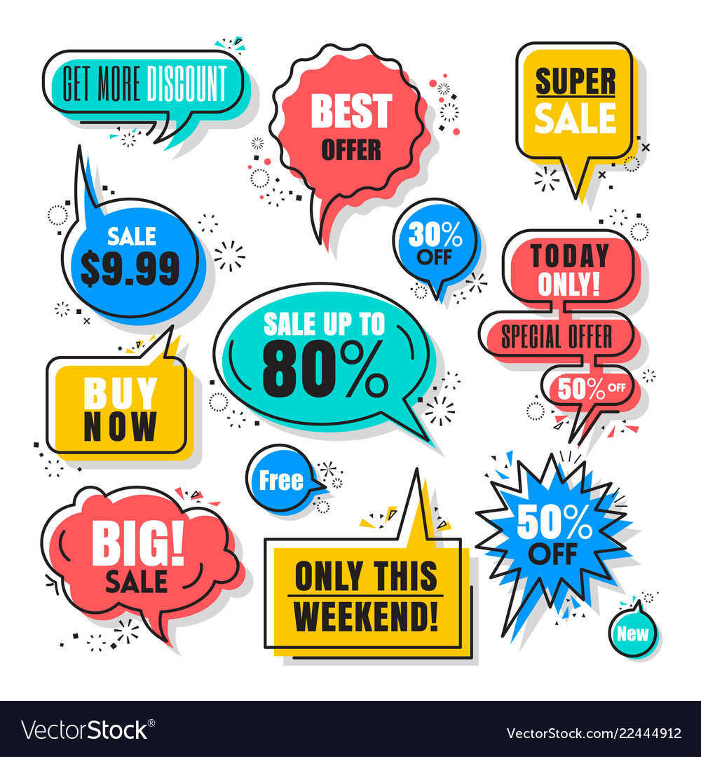 sales speech bubbles collection sales peech