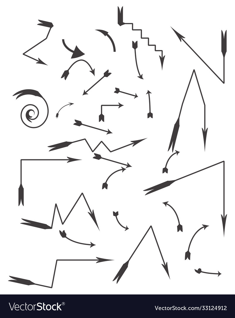 Set arrow icon collection different arrows sign vector image Set arrow icon collection different arrows sign