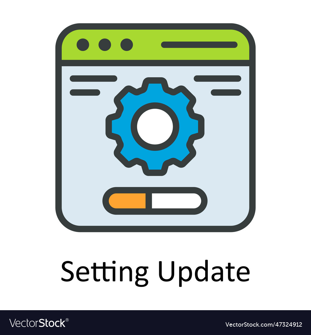 Setting update fill outline icon design il