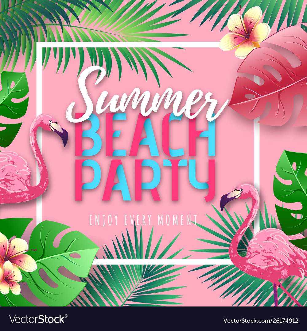 Summer beach party typography poster Royalty Free Vector