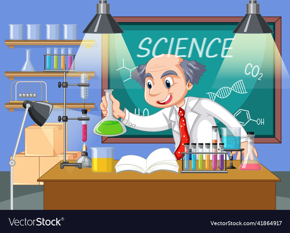 A scientist experiment in the lab Royalty Free Vector Image