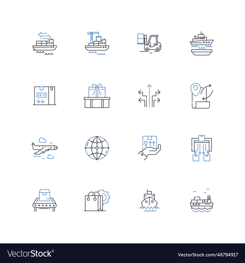 Agile transporter line icons collection vector image Agile transporter line icons collection