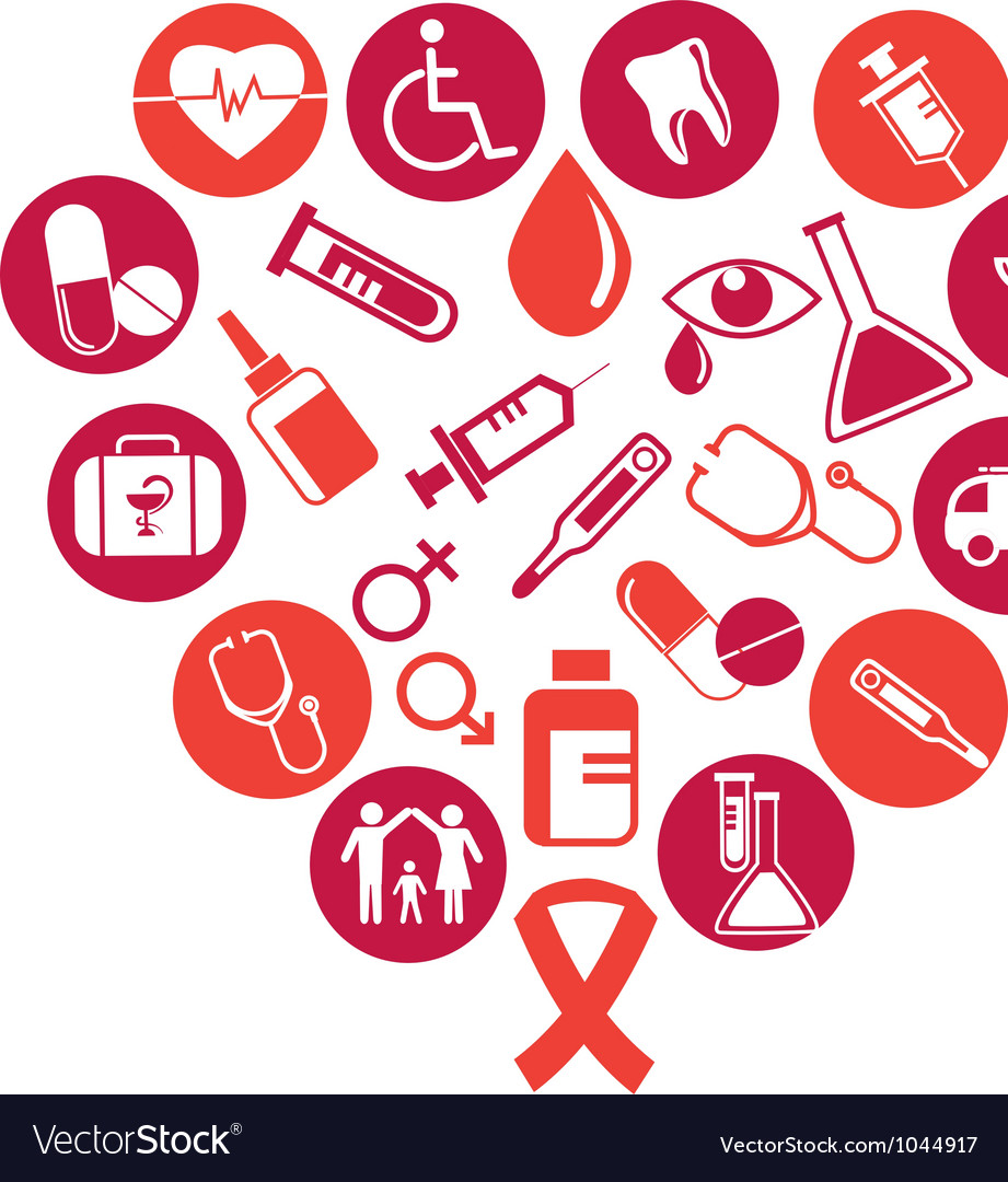 Background with medicine icons and elements Vector Image