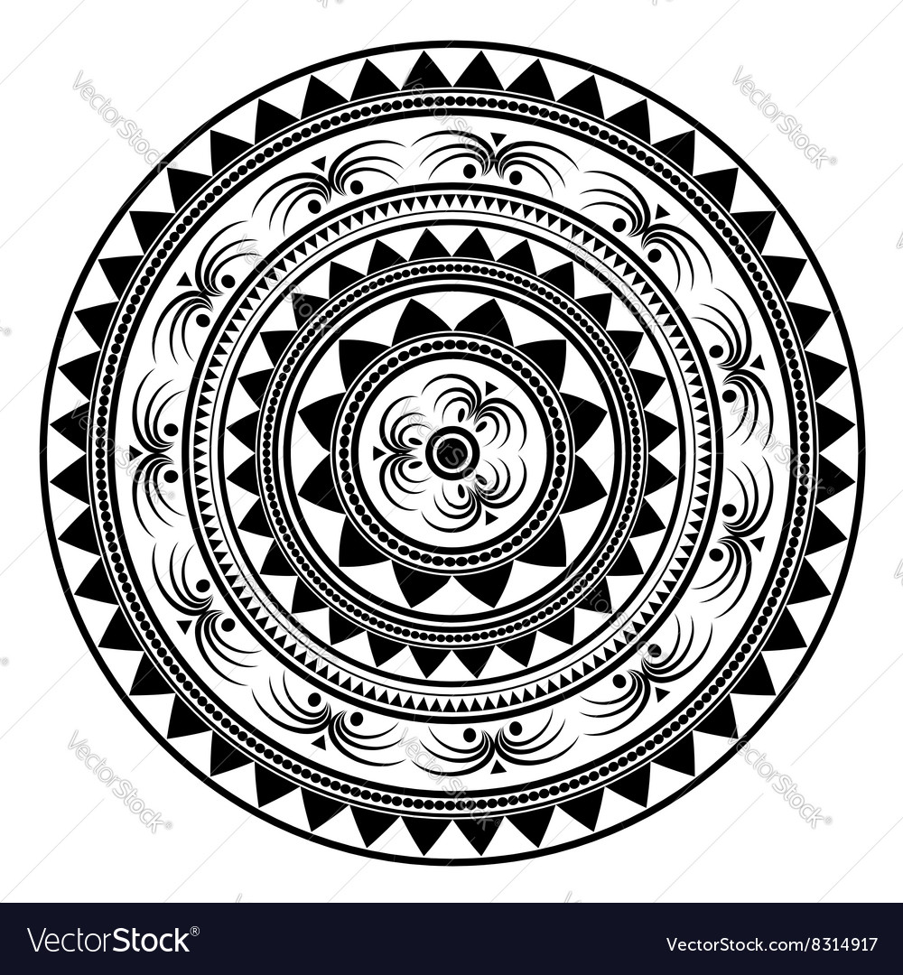 Contour mandala ethnic amulet