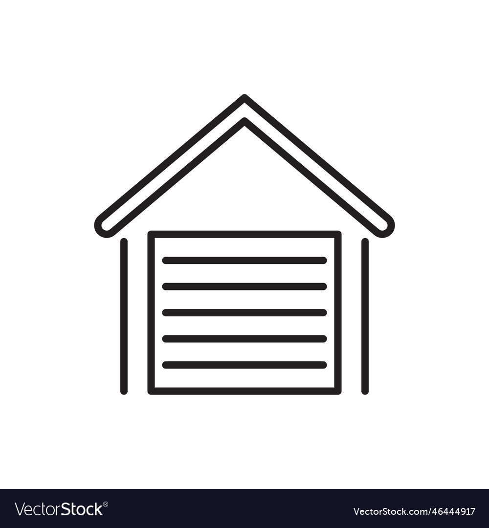 Garage Line Icon On White Royalty Free Vector Image