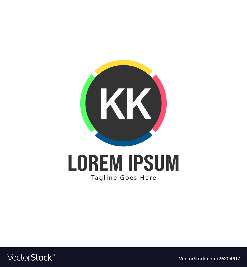 Initial kk logo template with modern frame