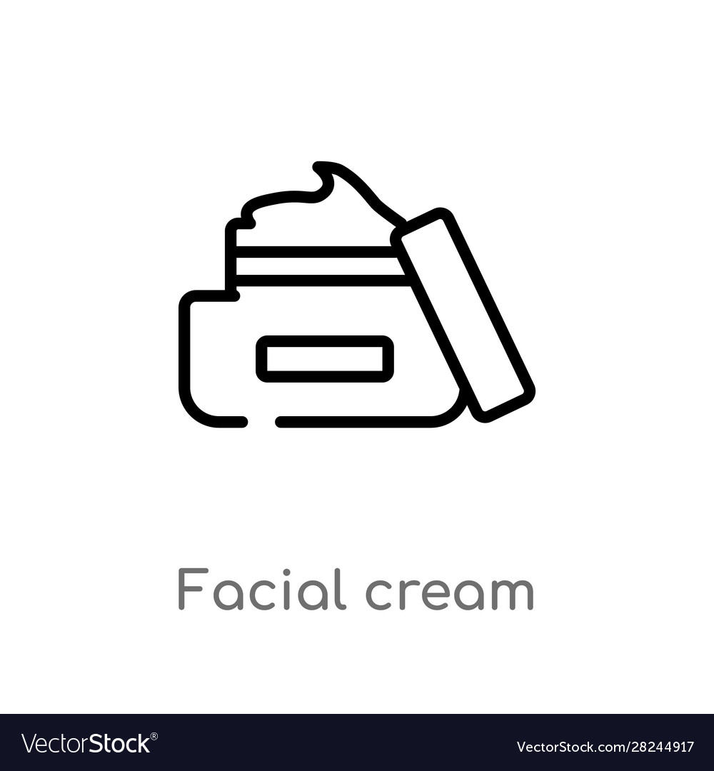 Outline facial cream icon isolated black simple