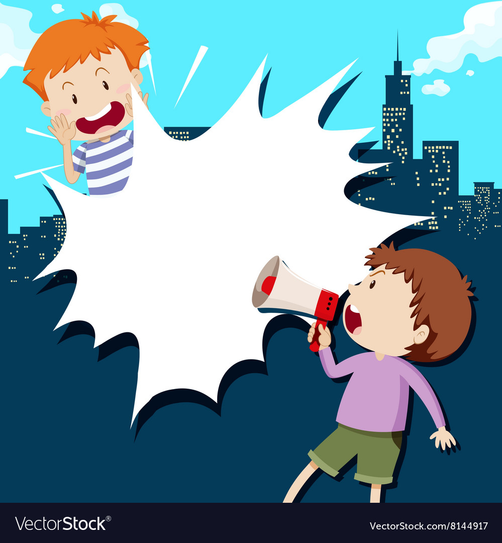 paper design with boy and speaker royalty free vector image