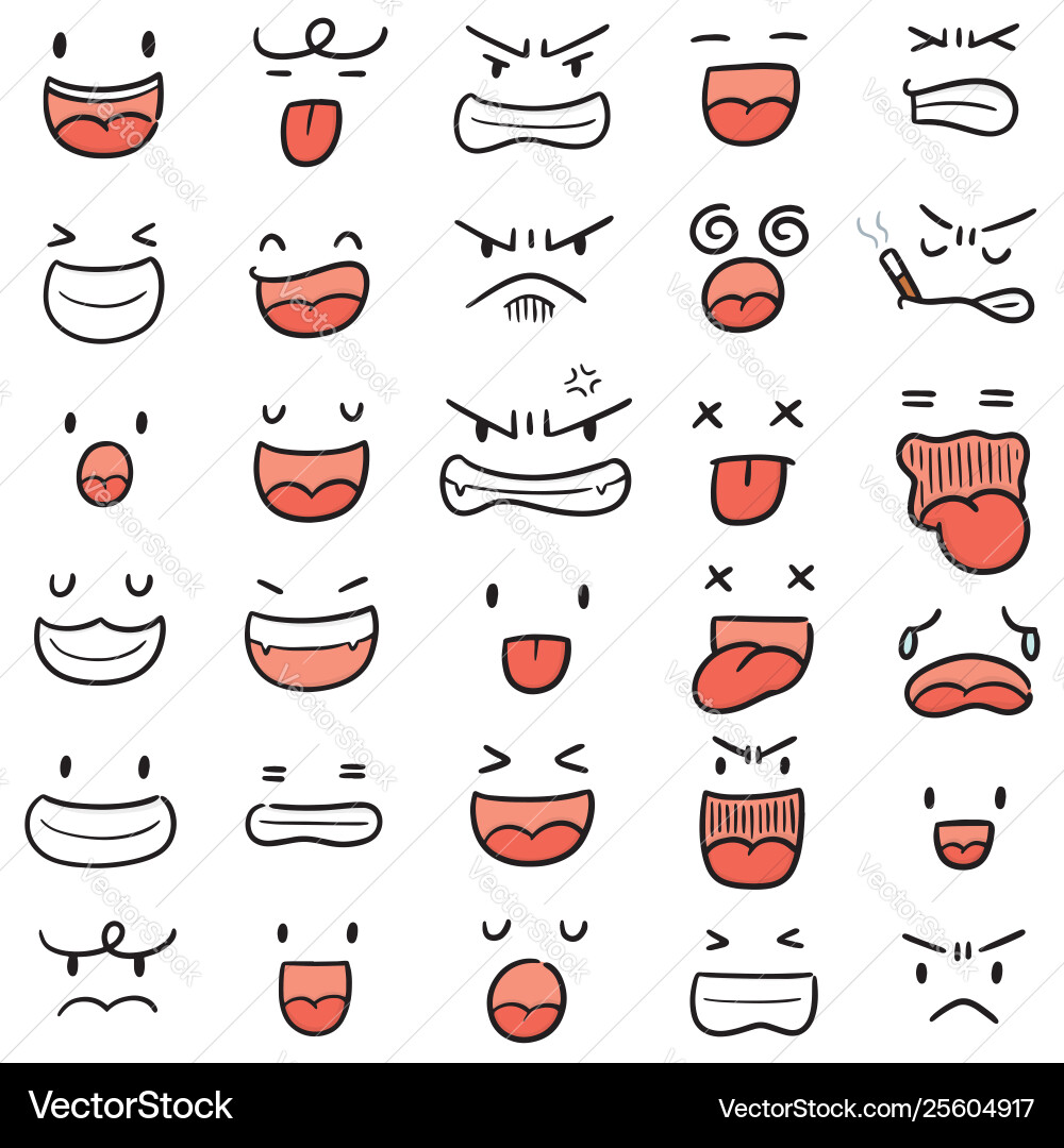 Set cartoon face Royalty Free Vector Image - VectorStock