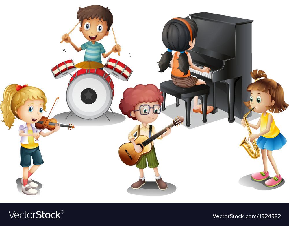 A group talented kids Royalty Free Vector Image