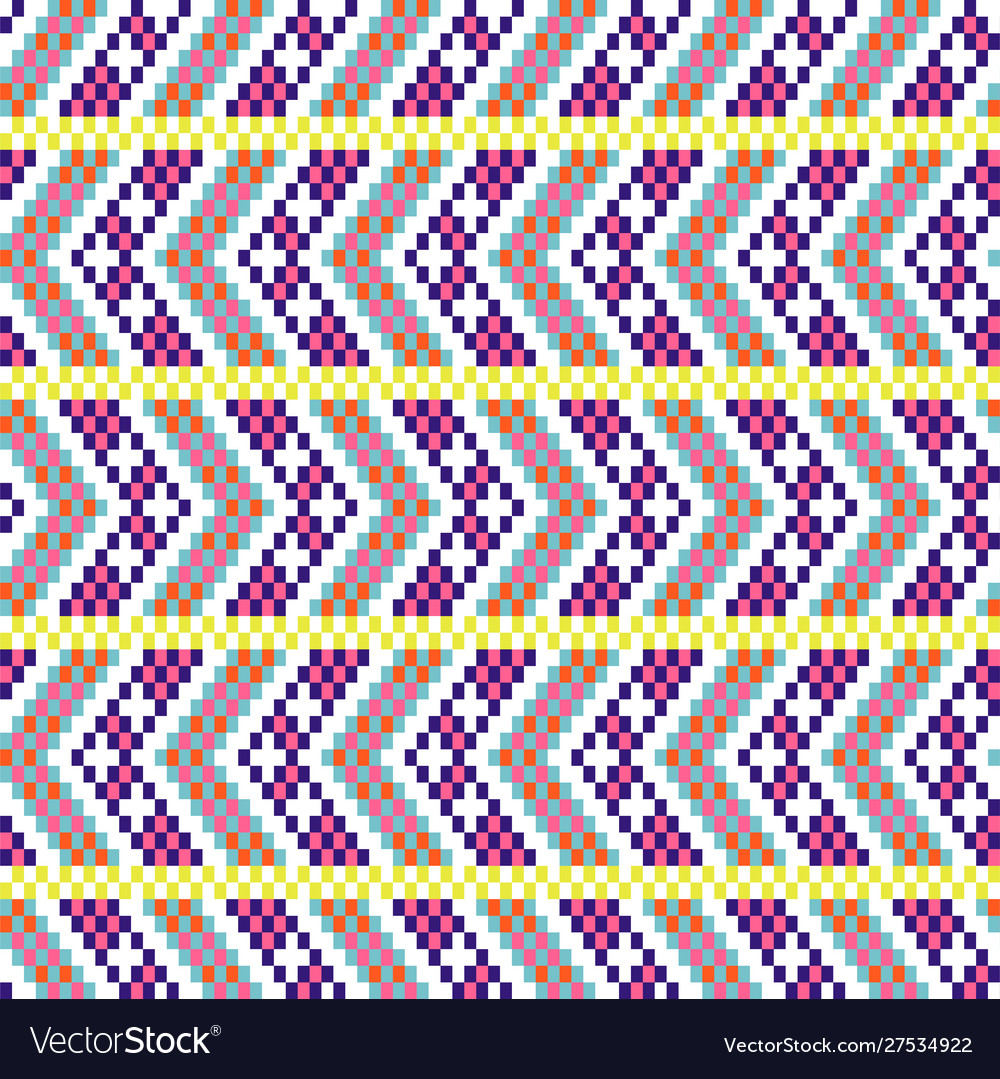 Bold arrow chevron seamless pattern pixel blocks