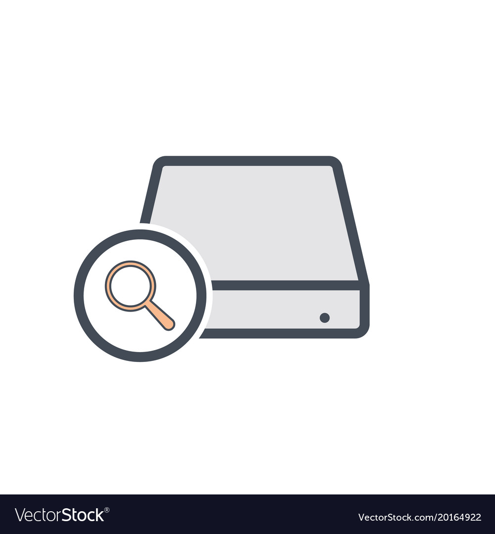 Disk drive search storage icon