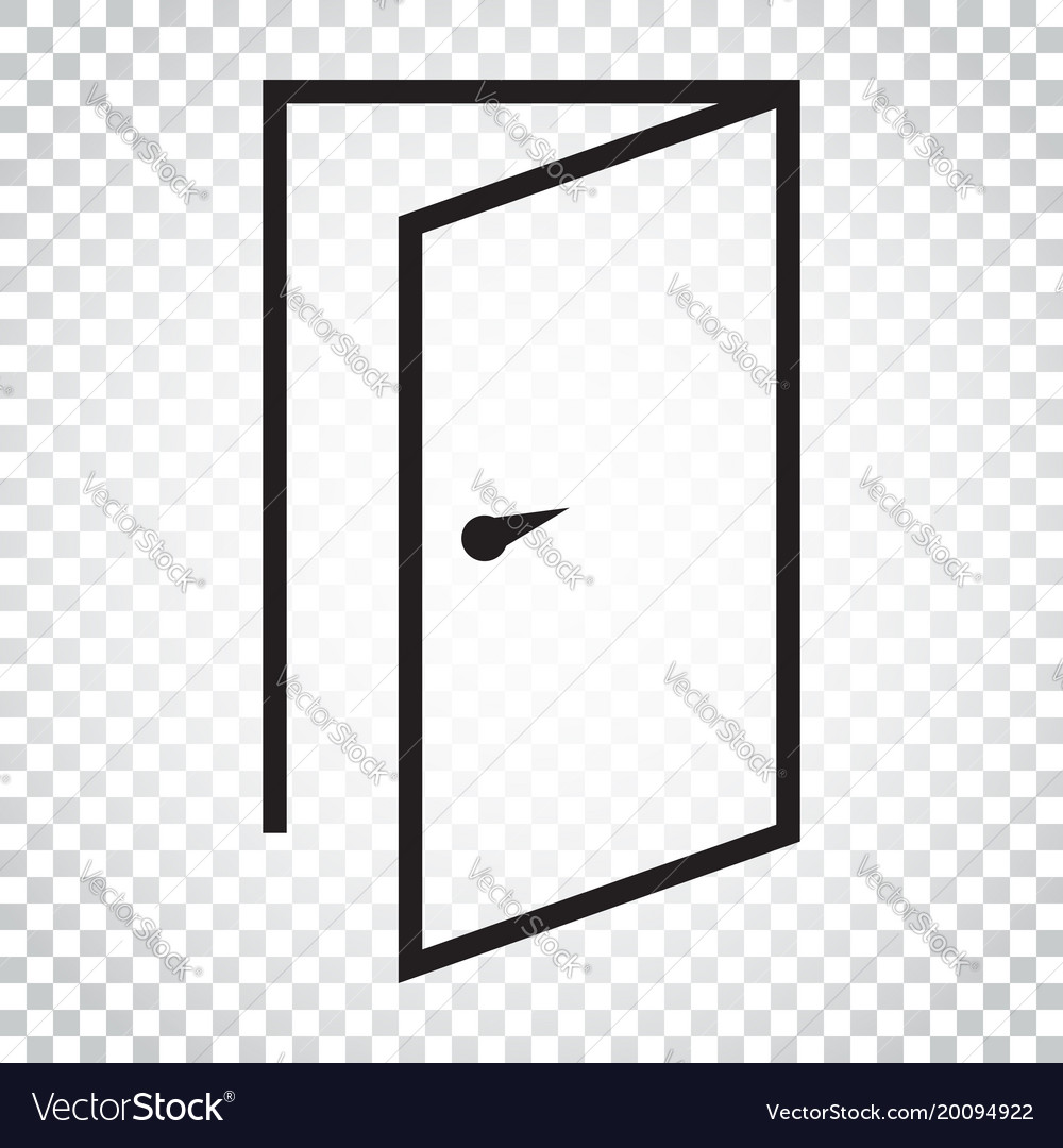 Door icon in line style exit open