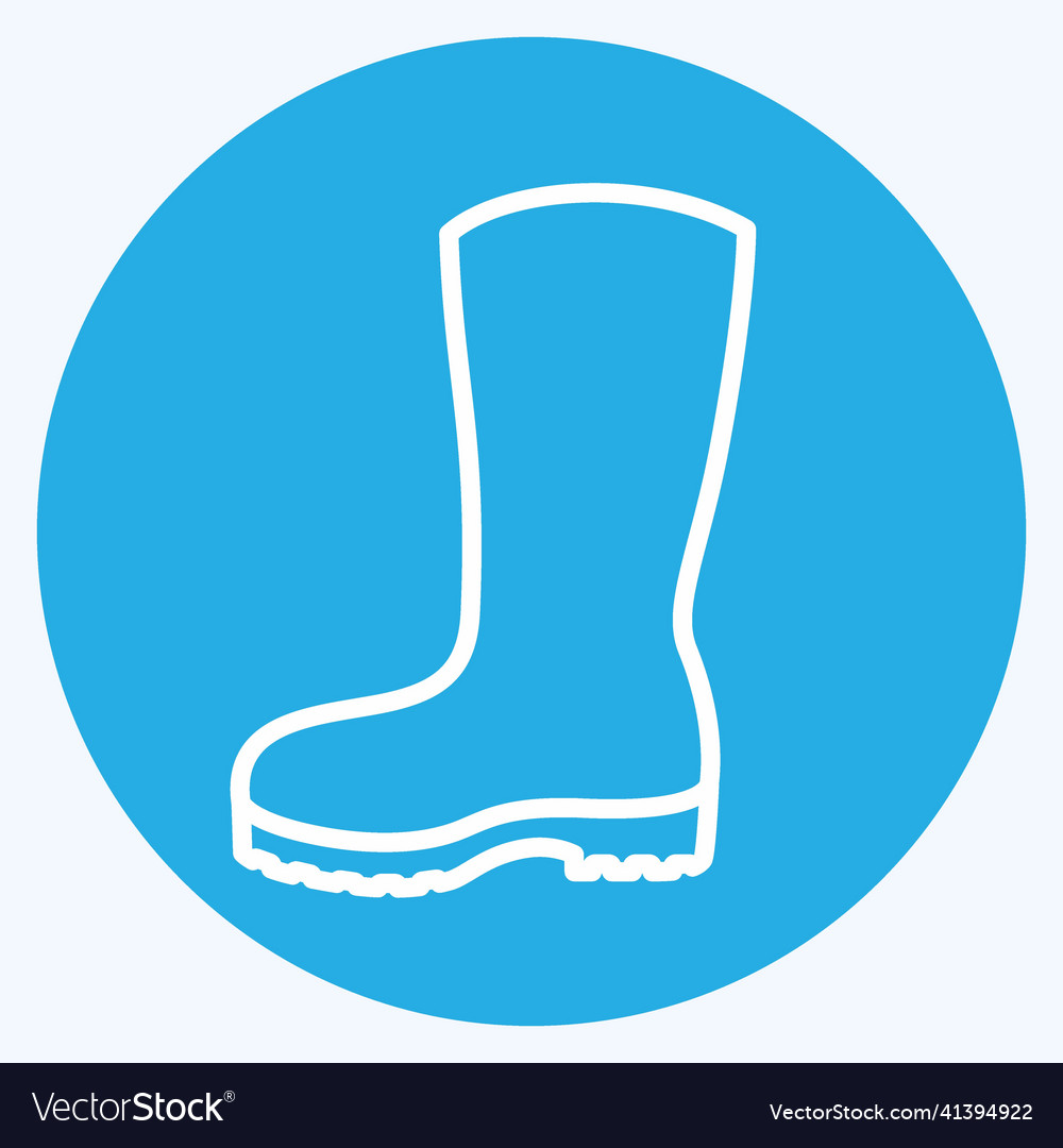 Gardening boots icon in trendy blue eyes style