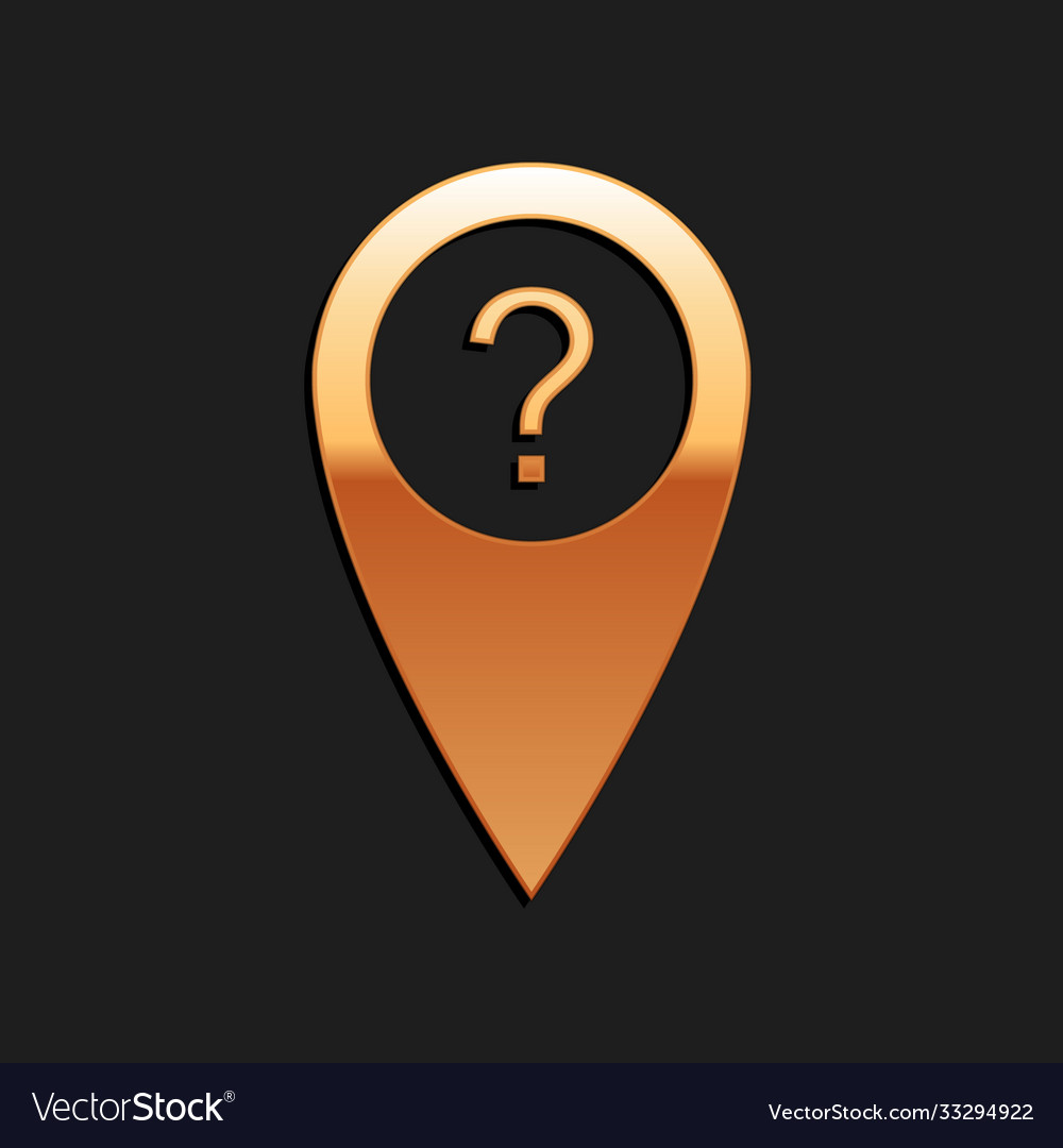 Gold Kartenzeiger mit Fragesymbol-Symbol vector image Gold Kartenzeiger mit Fragesymbol-Symbol