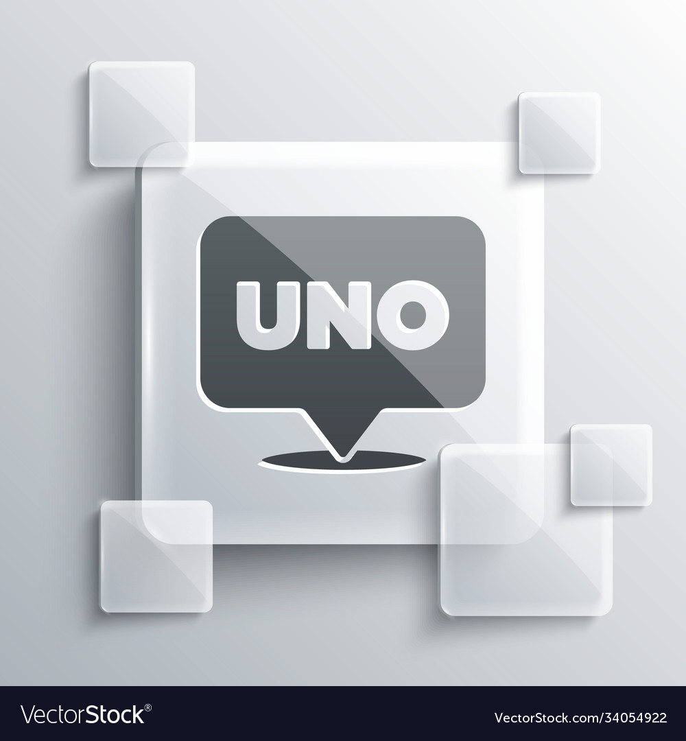 Grey uno card game icon isolated on