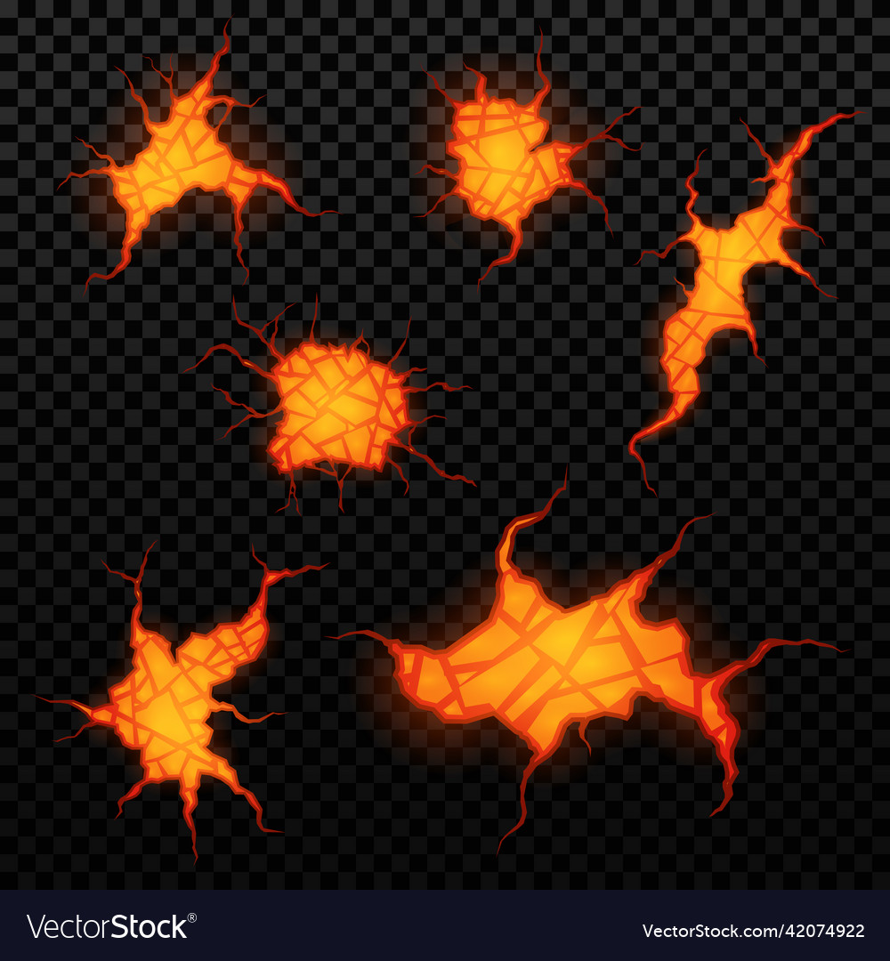 Bodenriss mit Lava vulkanische Magma Erdbeben vector image Bodenriss mit Lava vulkanische Magma Erdbeben