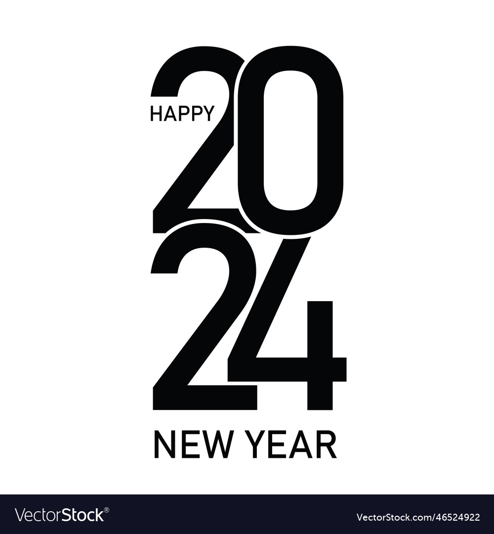 Happy New Year 2024 Text Design Vector 46524922 