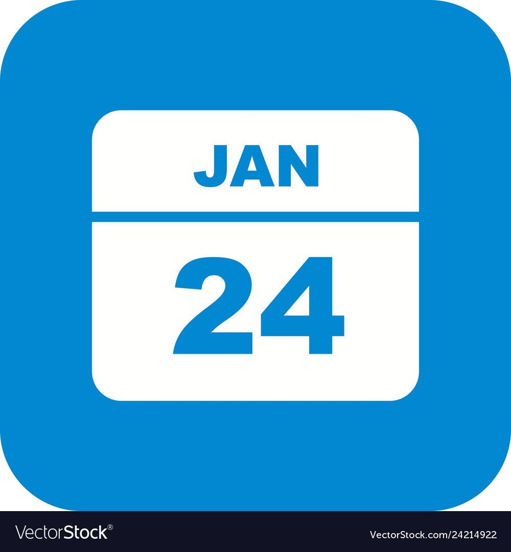 January 24th date on a single day calendar Vector Image