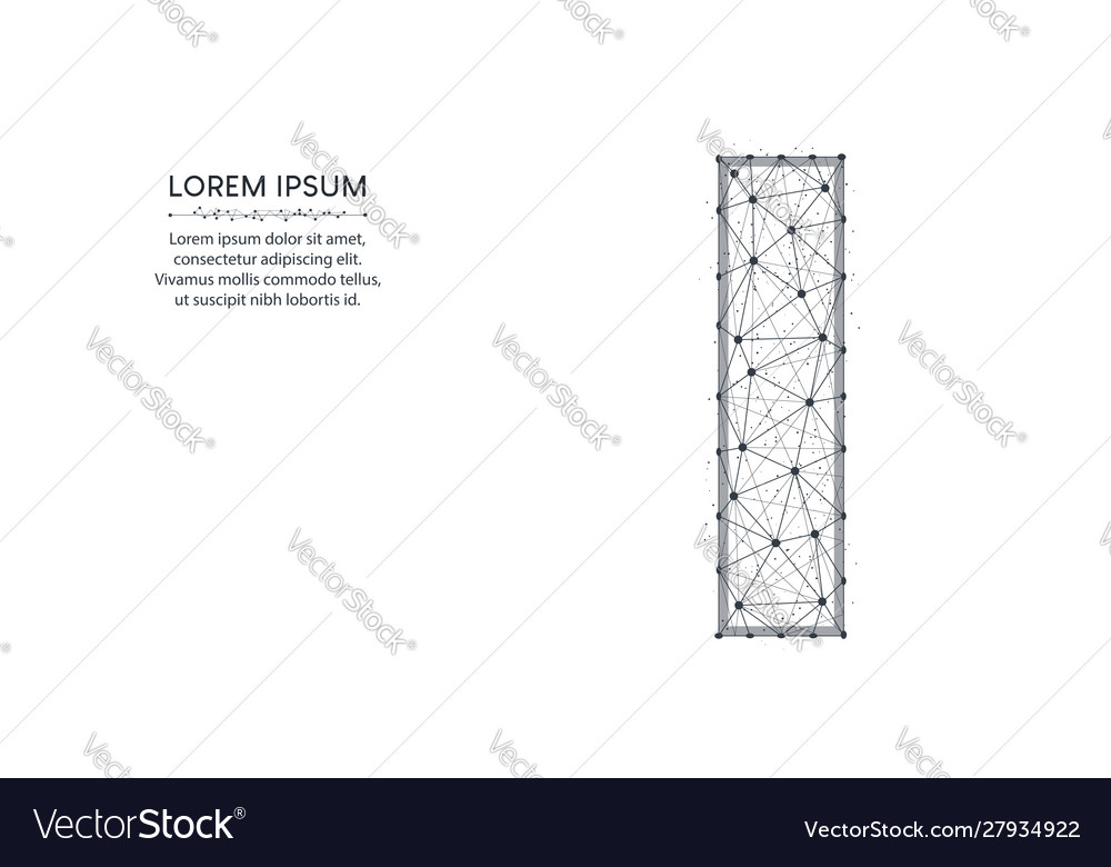 Letter i low poly design alphabet abstract