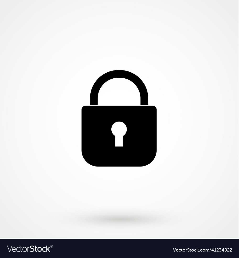 Lock icon on white background