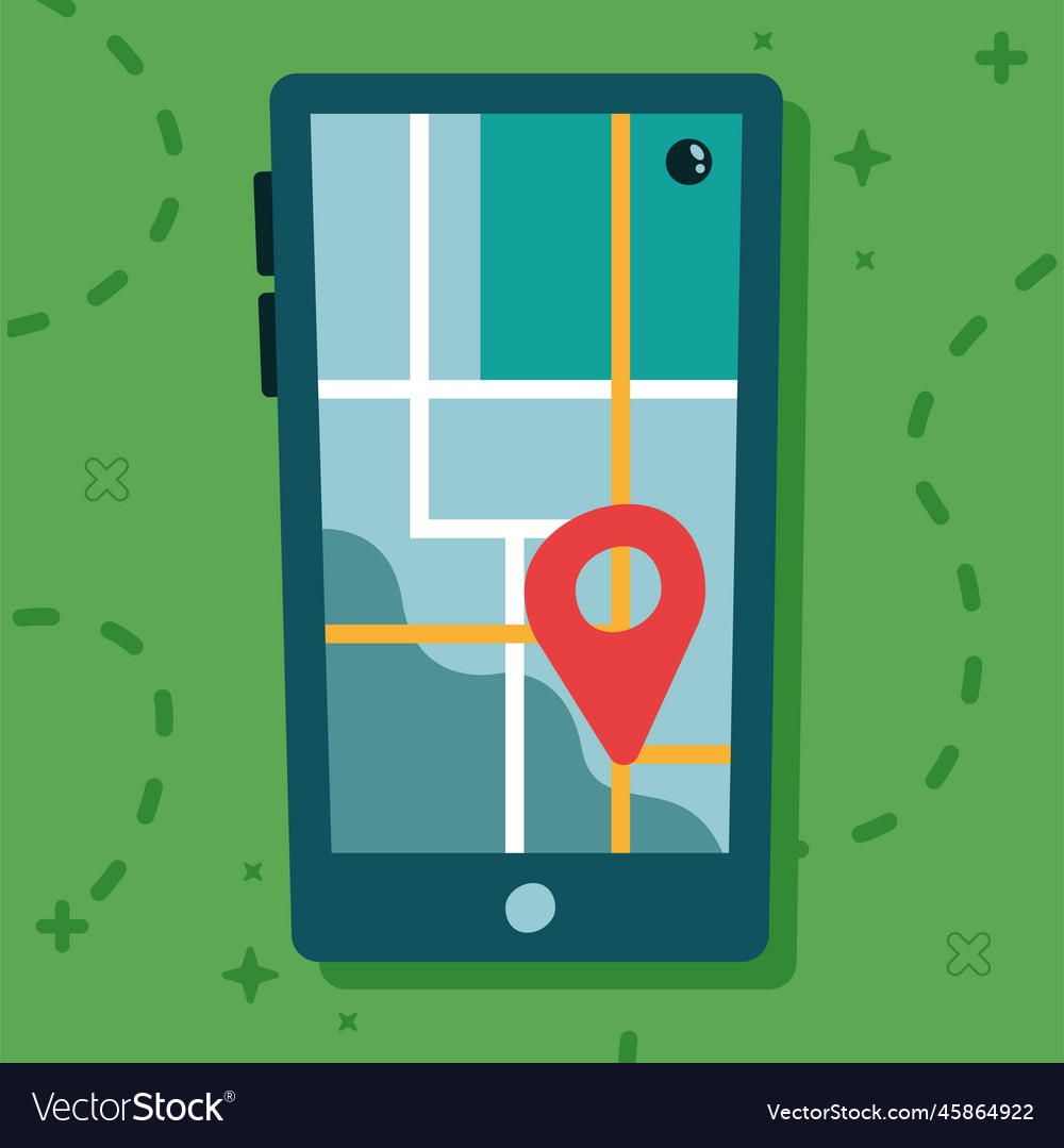 Pin location in smartphone Royalty Free Vector Image