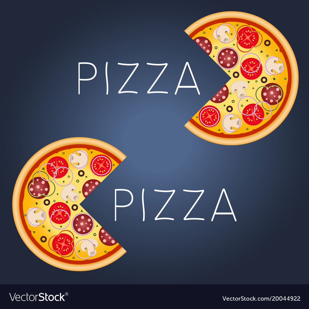 Pizza With Mushrooms Salami Tomato And Sausage Vector Image