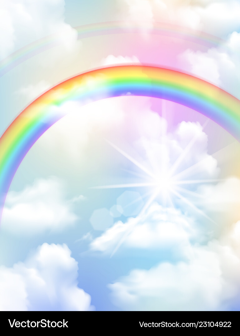 Rainbow realistic composition Royalty Free Vector Image